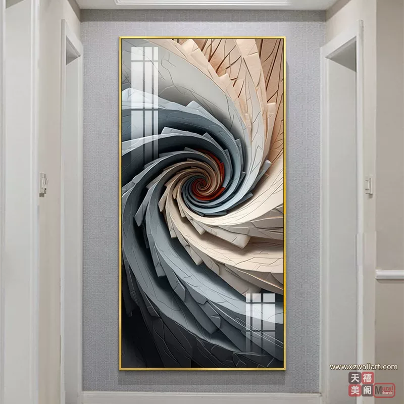 抽象 单幅 装饰画 轻奢风 玄关背景墙挂画 晶瓷画