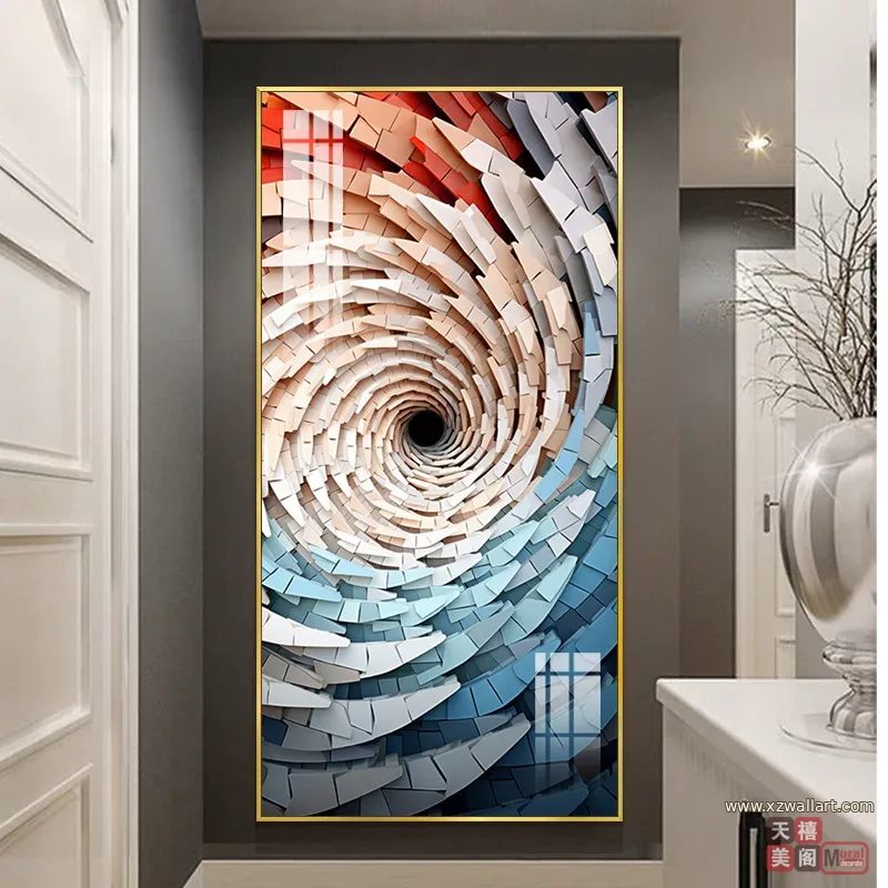 抽象 单幅 装饰画 轻奢风 玄关背景墙挂画 晶瓷画