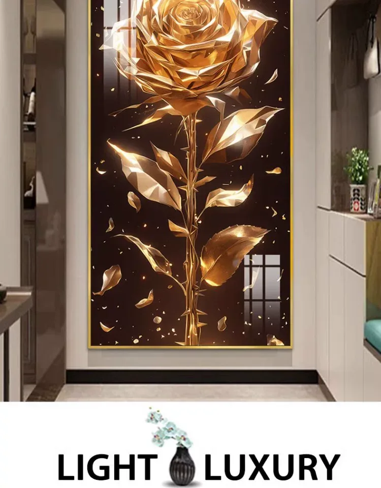 抽象 单幅 装饰画 轻奢风 玄关背景墙挂画 晶瓷画