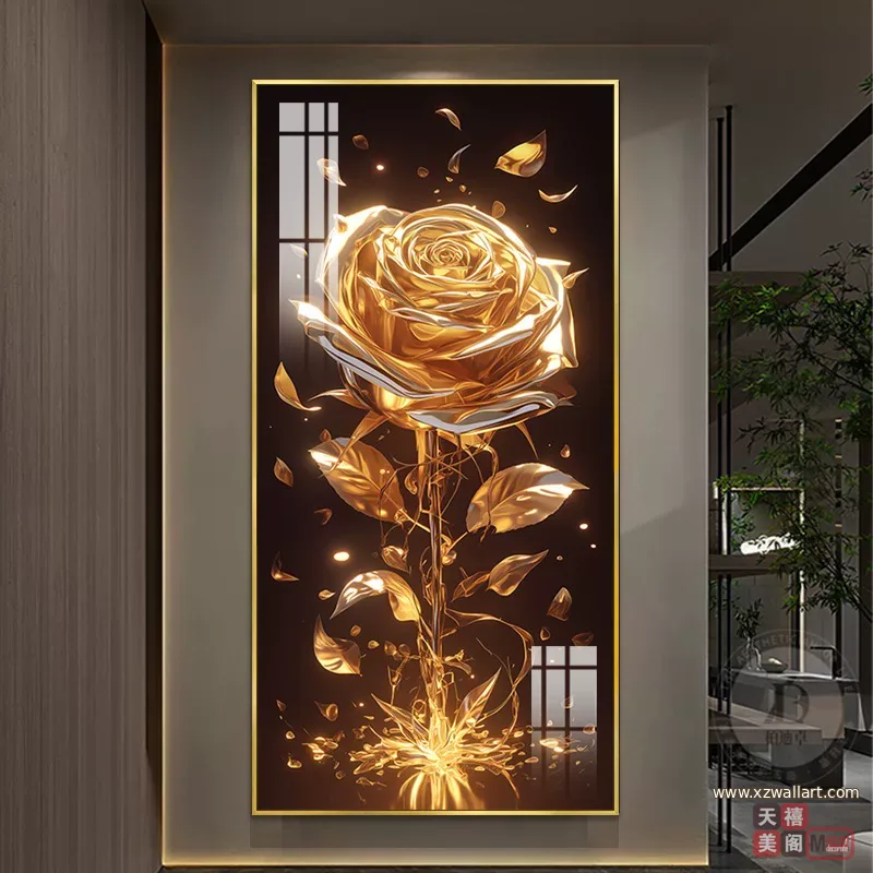 抽象 单幅 装饰画 轻奢风 玄关背景墙挂画 晶瓷画