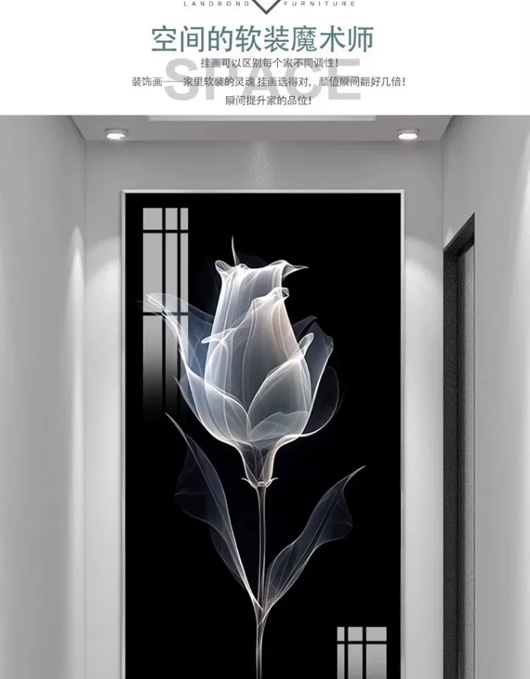 抽象 单幅 装饰画 轻奢风 玄关背景墙挂画 晶瓷画