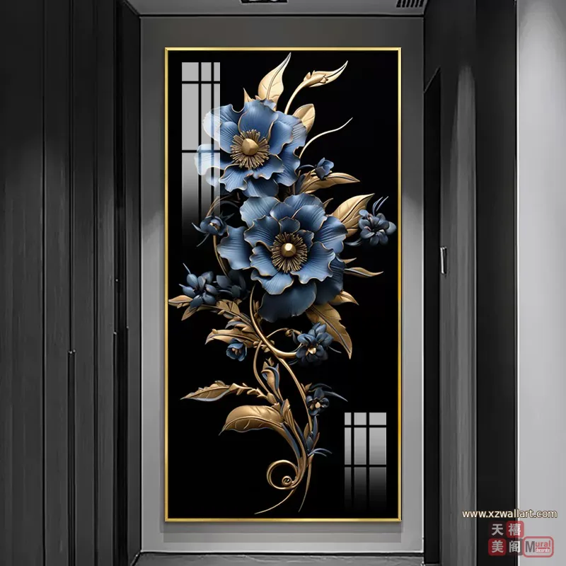 花 单幅 装饰画 轻奢风 玄关背景墙挂画 晶瓷画