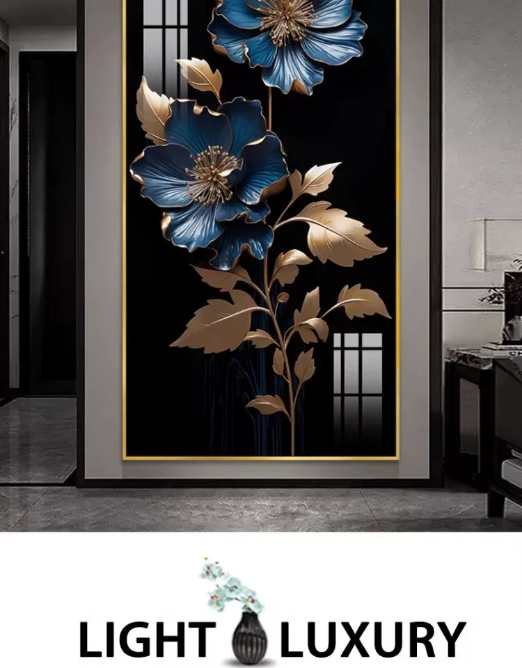 花 单幅 装饰画 轻奢风 玄关背景墙挂画 晶瓷画