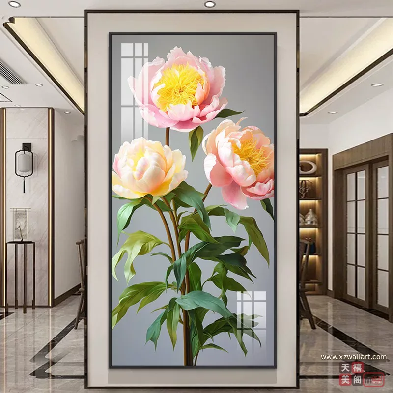 花 单幅 装饰画 现代简约 玄关背景墙挂画 晶瓷画