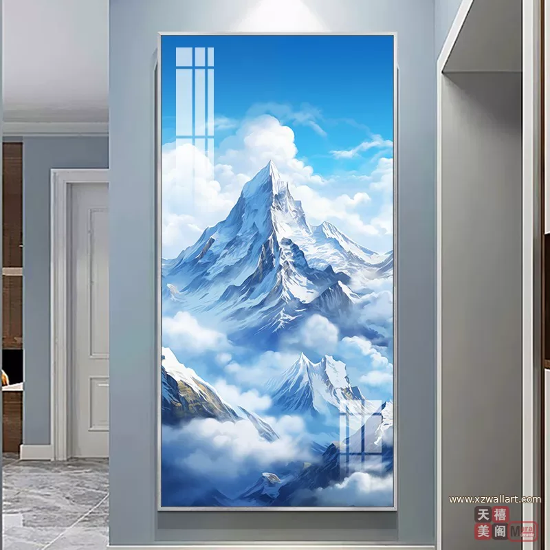 抽象 单幅 装饰画 轻奢风 玄关背景墙挂画 晶瓷画