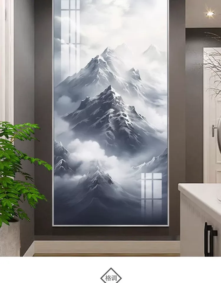 抽象 单幅 装饰画 轻奢风 玄关背景墙挂画 晶瓷画