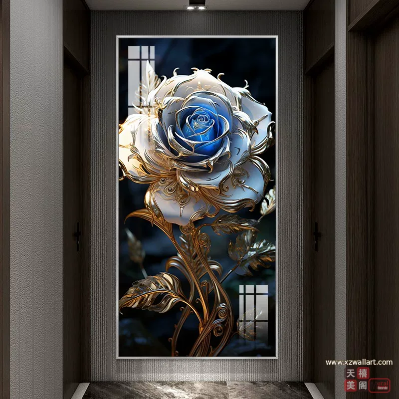 抽象 单幅 装饰画 轻奢风 玄关背景墙挂画 晶瓷画