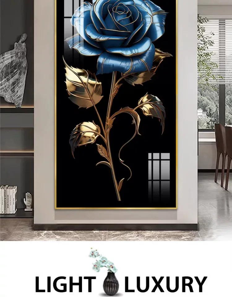 花 单幅 装饰画 轻奢风 玄关背景墙挂画 晶瓷画