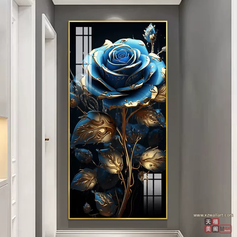 花 单幅 装饰画 轻奢风 玄关背景墙挂画 晶瓷画