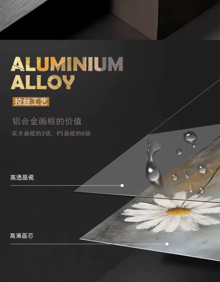 抽象 三联 装饰画 轻奢风 客厅背景墙挂画 晶瓷画