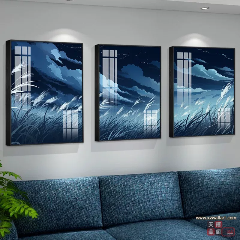 抽象 单幅 装饰画 轻奢风 客厅背景墙挂画 晶瓷画