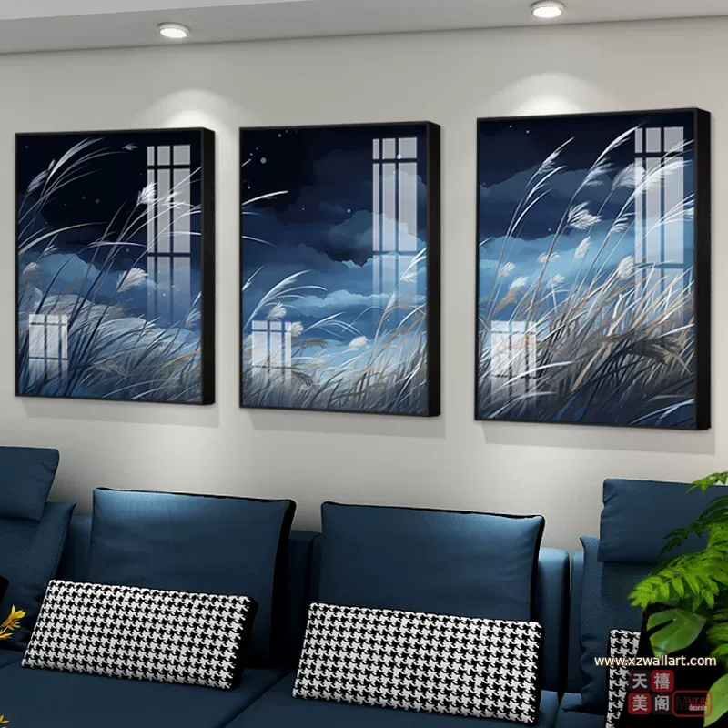 抽象 单幅 装饰画 轻奢风 客厅背景墙挂画 晶瓷画