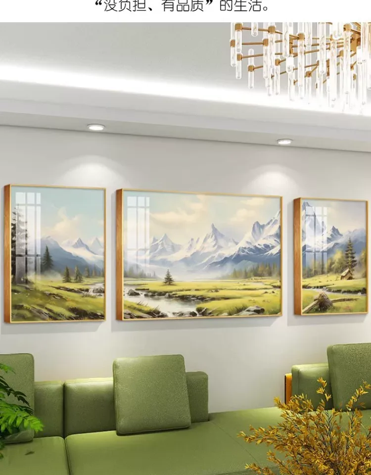 抽象 三联 装饰画 现代简约 客厅背景墙挂画 晶瓷画