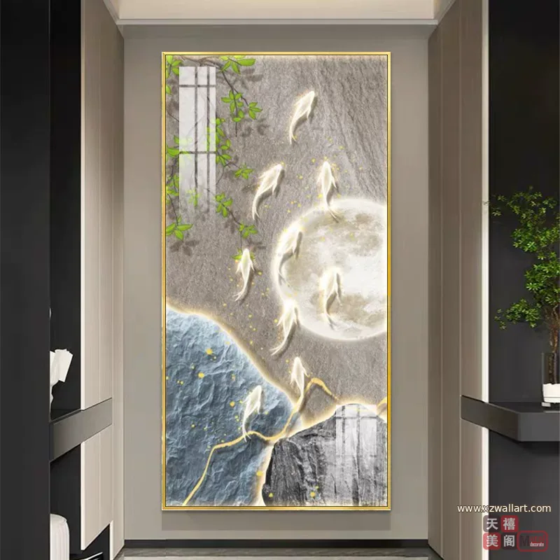 抽象 单幅 装饰画 奶油风 玄关背景墙挂画 晶瓷画