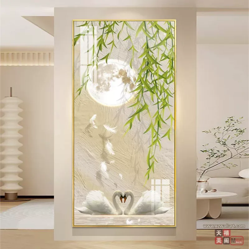 抽象 单幅 装饰画 奶油风 玄关背景墙挂画 晶瓷画