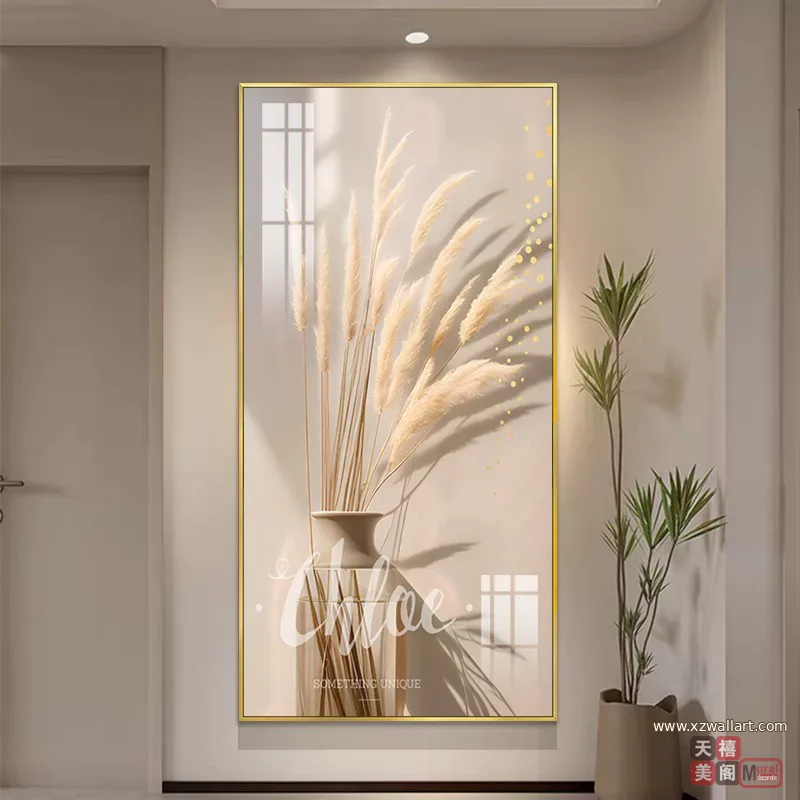 抽象 单幅 装饰画 奶油风 玄关背景墙挂画 晶瓷画