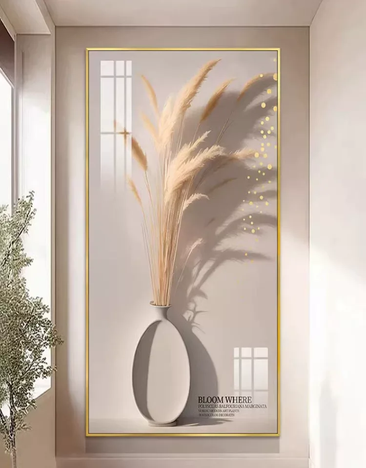 抽象 单幅 装饰画 奶油风 玄关背景墙挂画 晶瓷画