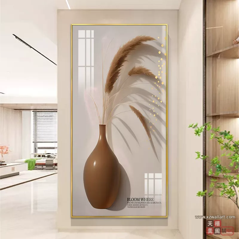抽象 单幅 装饰画 奶油风 玄关背景墙挂画 晶瓷画