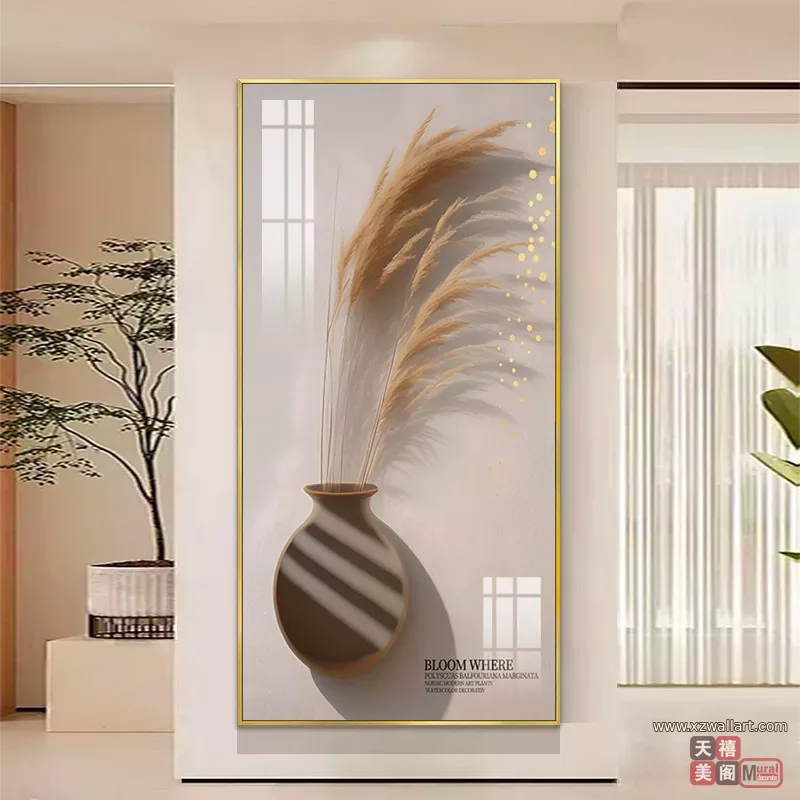 抽象 单幅 装饰画 奶油风 玄关背景墙挂画 晶瓷画