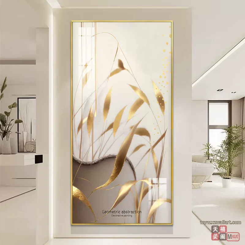抽象 单幅 装饰画 奶油风 玄关背景墙挂画 晶瓷画