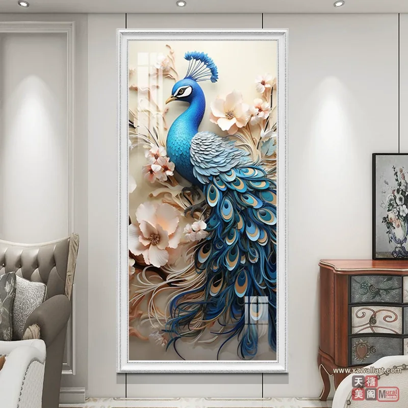 抽象 单幅 装饰画 美式 玄关背景墙挂画 晶瓷画