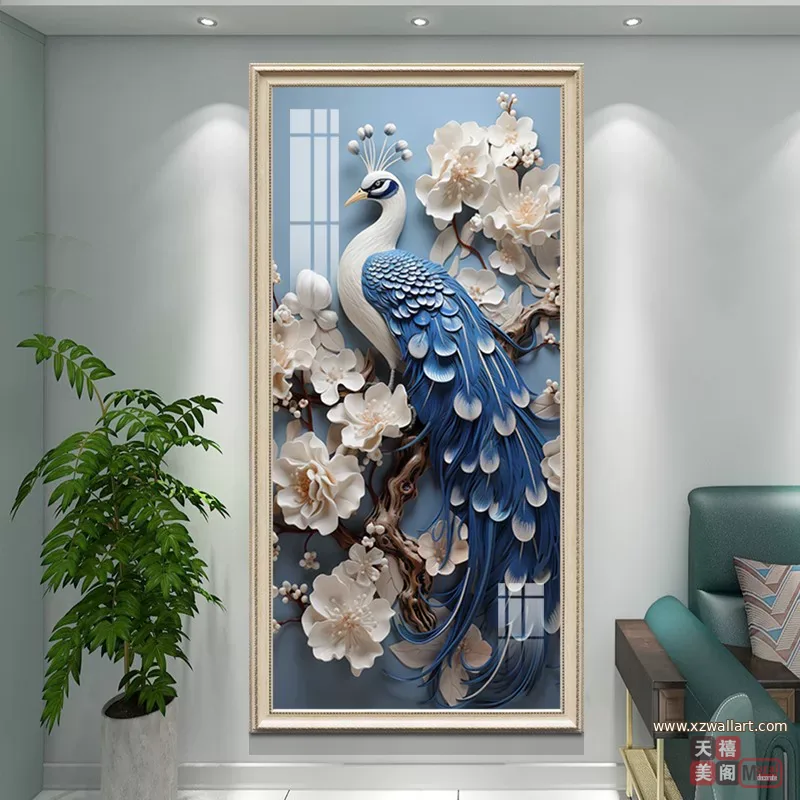 抽象 单幅 装饰画 美式 玄关背景墙挂画 晶瓷画