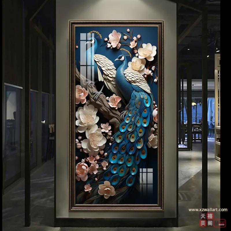 抽象 单幅 装饰画 美式 玄关背景墙挂画 晶瓷画