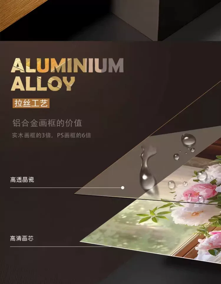 抽象 单幅 装饰画 轻奢风 客厅背景墙挂画 晶瓷画