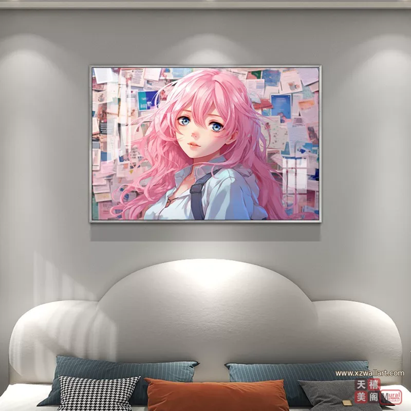 抽象 单幅 装饰画 现代简约 卧室背景墙挂画 晶瓷画