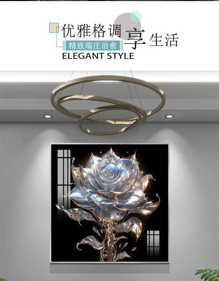 抽象 单幅 装饰画 轻奢风 餐厅背景墙挂画 晶瓷画