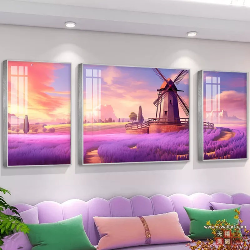 抽象 三联 装饰画 现代简约 客厅背景墙挂画 晶瓷画