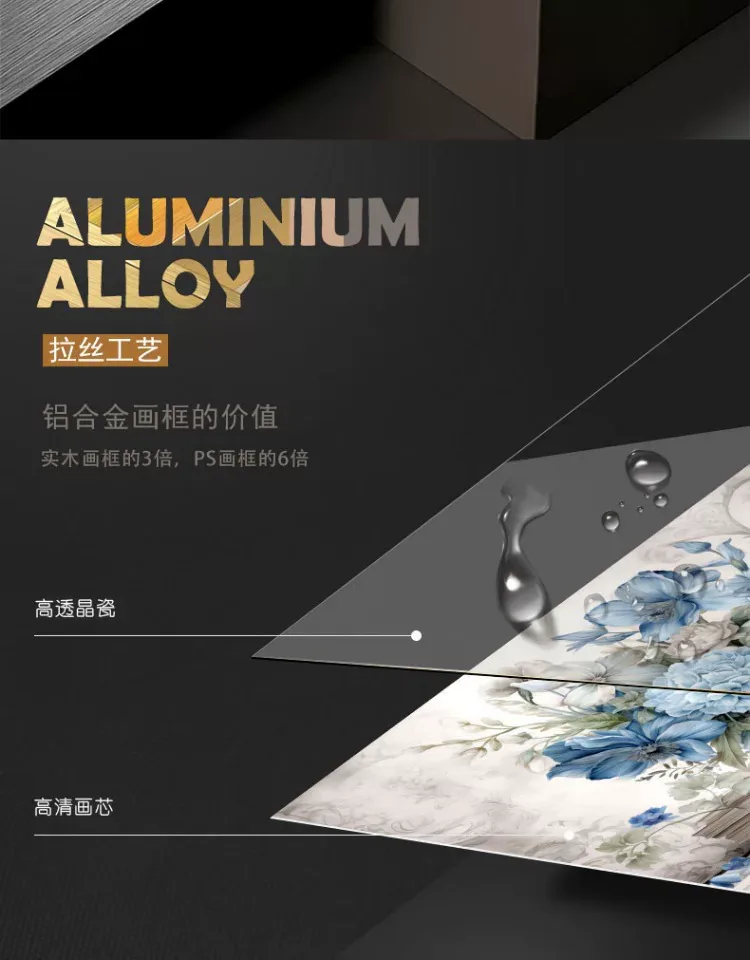 抽象 三联 装饰画 轻奢风 客厅背景墙挂画 晶瓷画