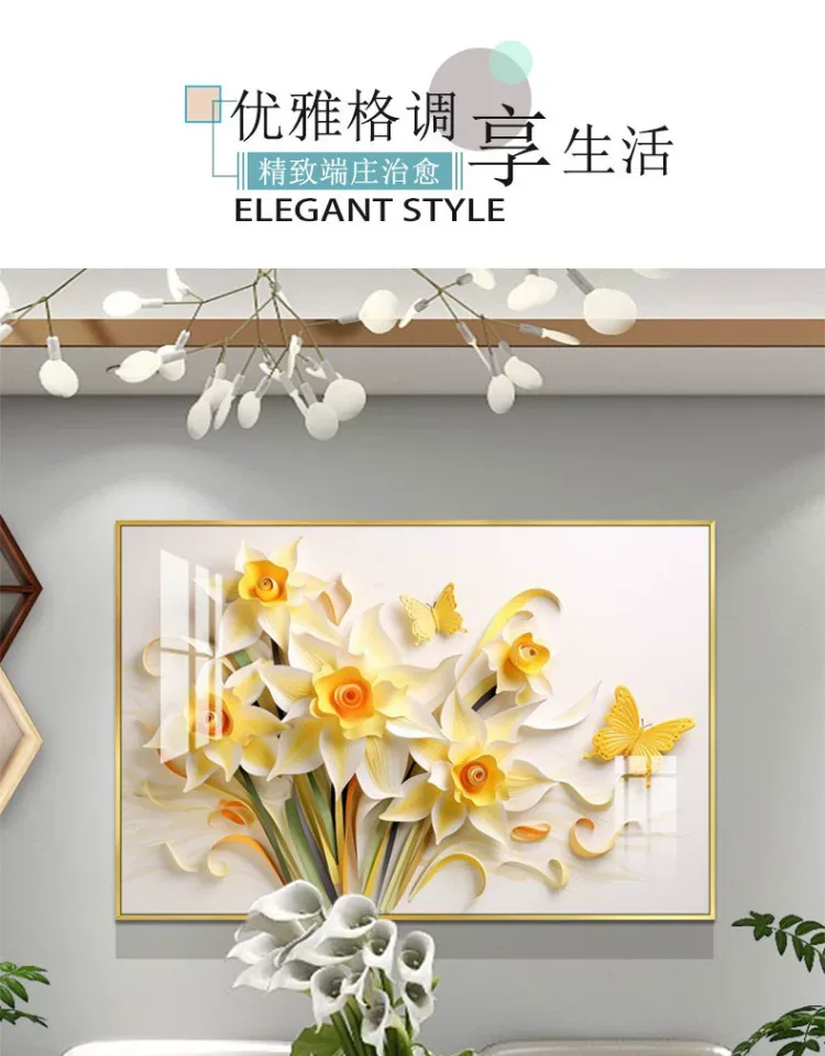 抽象 单幅 装饰画 奶油风 餐厅背景墙挂画 晶瓷画