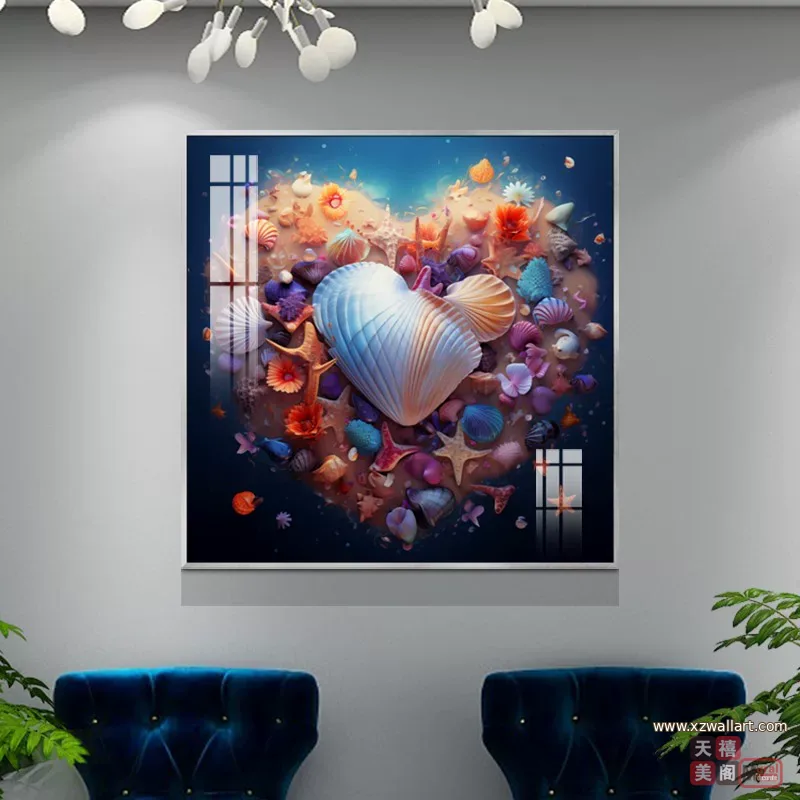 抽象 单幅 装饰画 轻奢风 餐厅背景墙挂画 晶瓷画