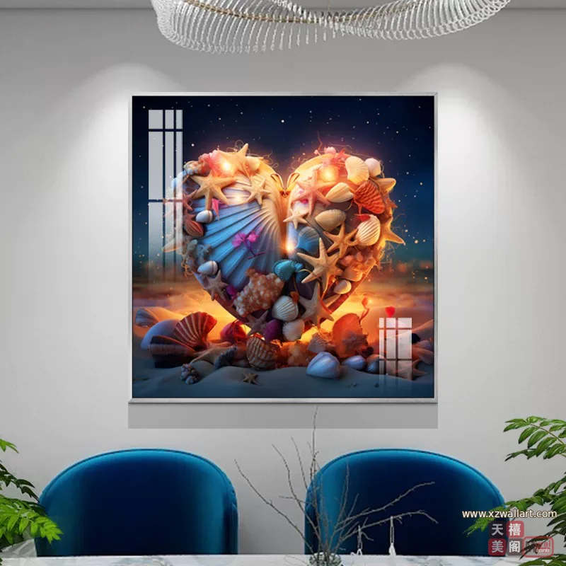 抽象 单幅 装饰画 轻奢风 餐厅背景墙挂画 晶瓷画