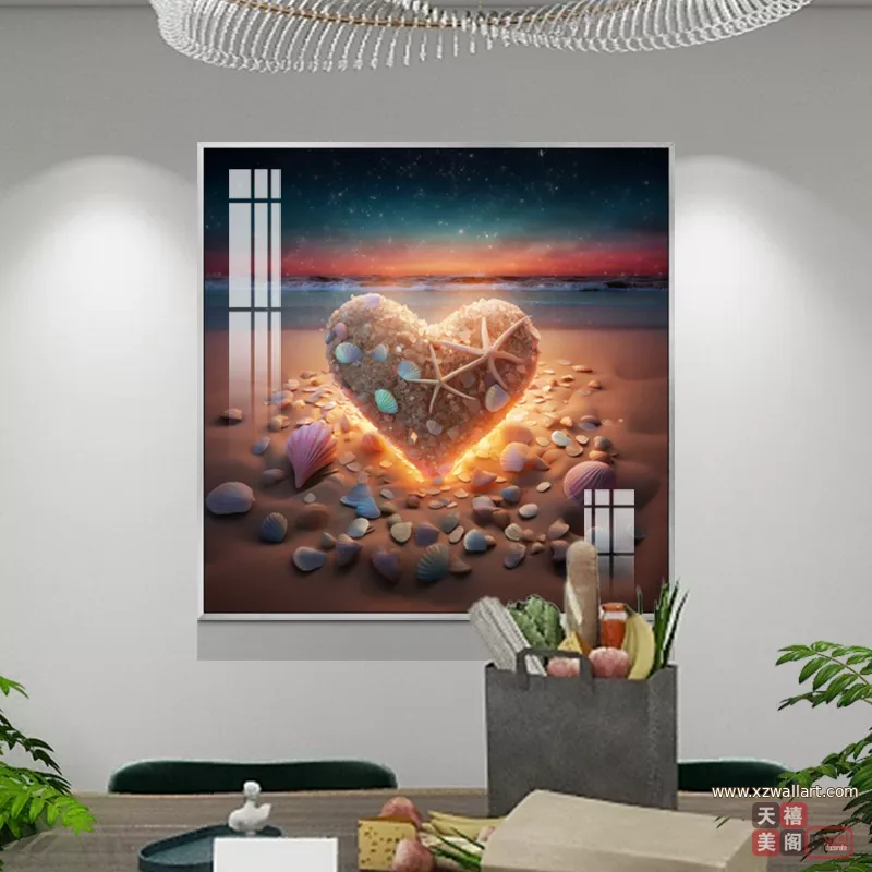 抽象 单幅 装饰画 轻奢风 餐厅背景墙挂画 晶瓷画