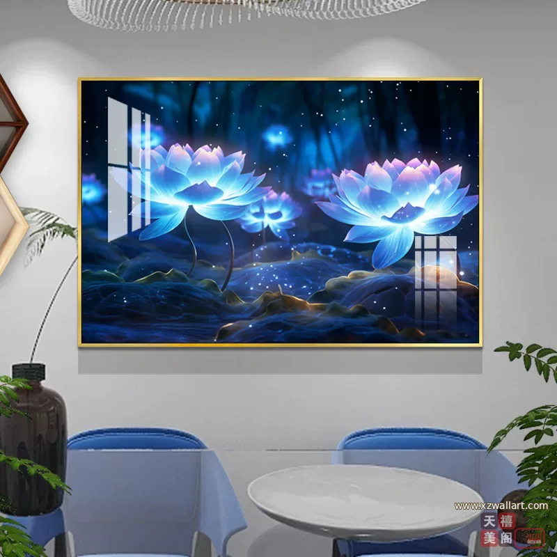 花 单幅 装饰画 轻奢风 餐厅背景墙挂画 晶瓷画
