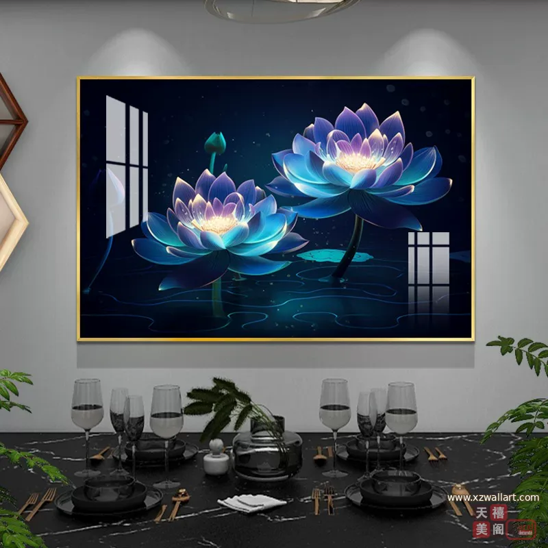 花 单幅 装饰画 轻奢风 餐厅背景墙挂画 晶瓷画