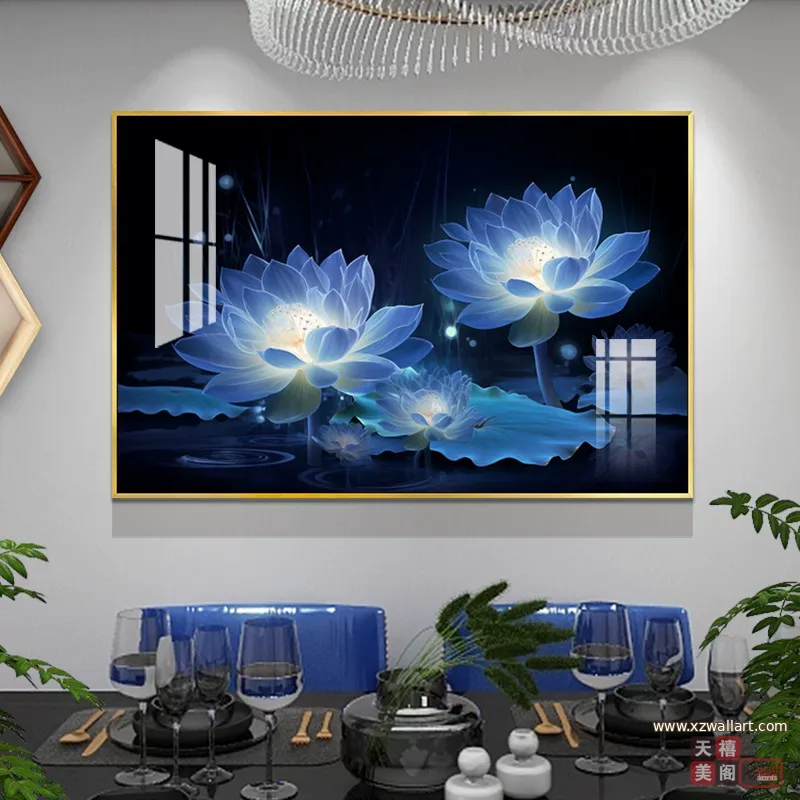 花 单幅 装饰画 轻奢风 餐厅背景墙挂画 晶瓷画