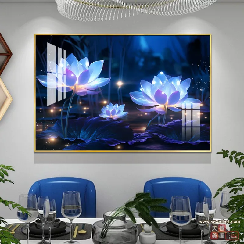 花 单幅 装饰画 轻奢风 餐厅背景墙挂画 晶瓷画