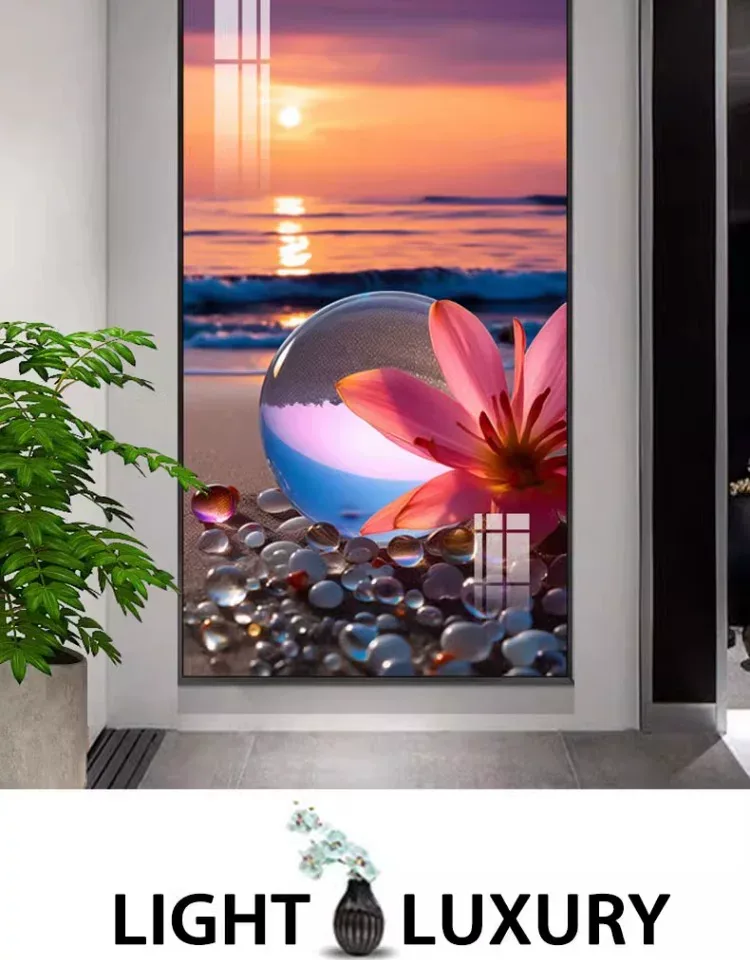 抽象 单幅 装饰画 现代简约 玄关背景墙挂画 晶瓷画