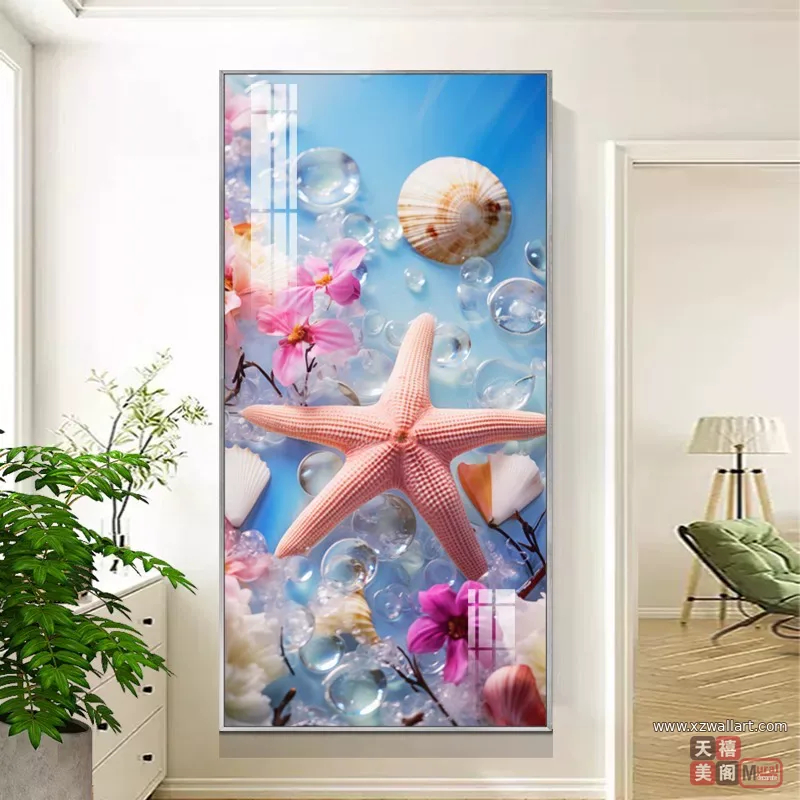 抽象 单幅 装饰画 轻奢风 玄关背景墙挂画 晶瓷画