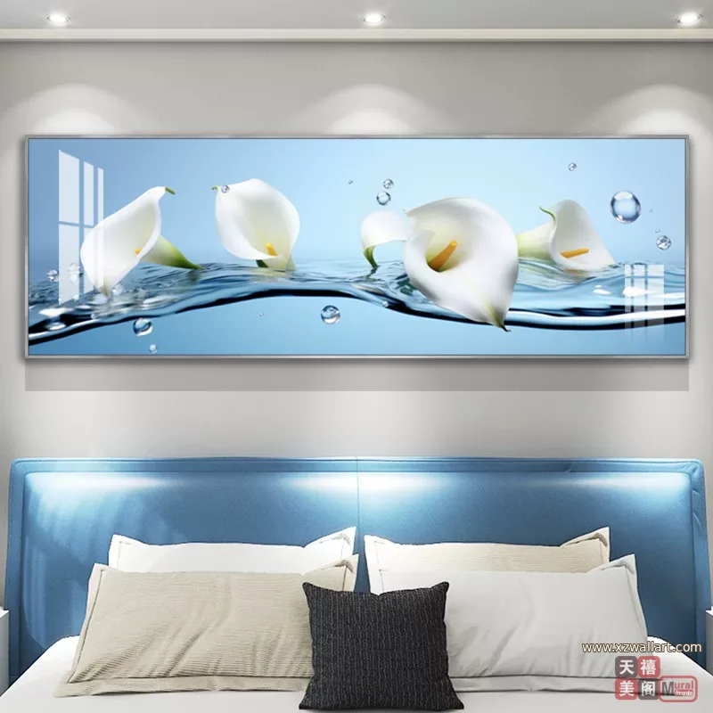 抽象 单幅 装饰画 现代简约 卧室背景墙挂画 晶瓷画
