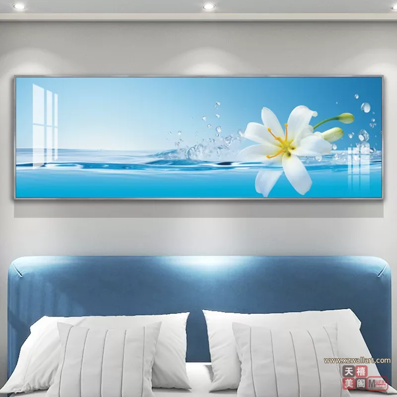 抽象 单幅 装饰画 现代简约 卧室背景墙挂画 晶瓷画