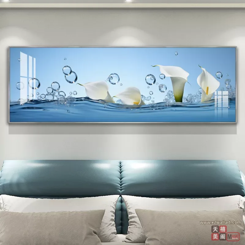抽象 单幅 装饰画 现代简约 卧室背景墙挂画 晶瓷画
