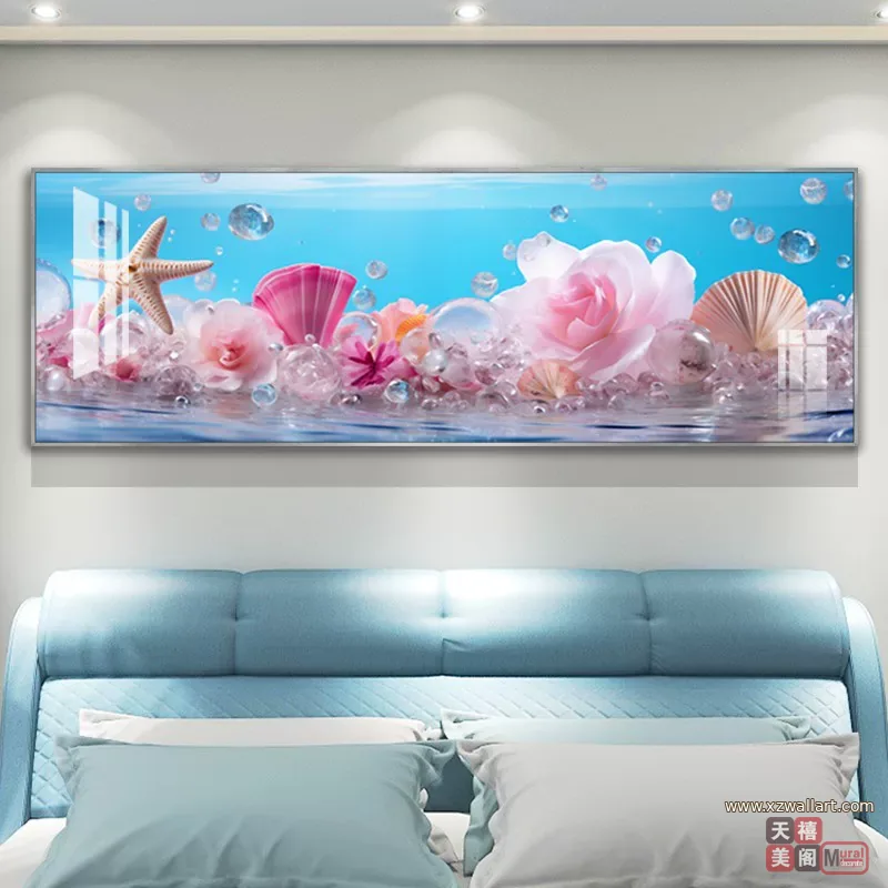 抽象 单幅 装饰画 轻奢风 卧室背景墙挂画 晶瓷画