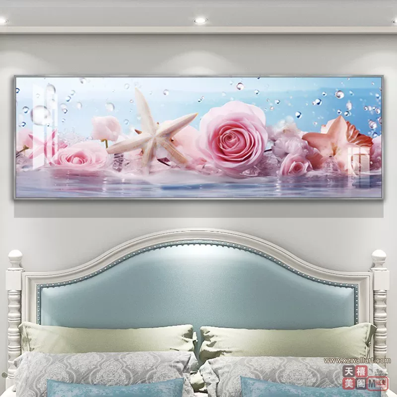 抽象 单幅 装饰画 轻奢风 卧室背景墙挂画 晶瓷画