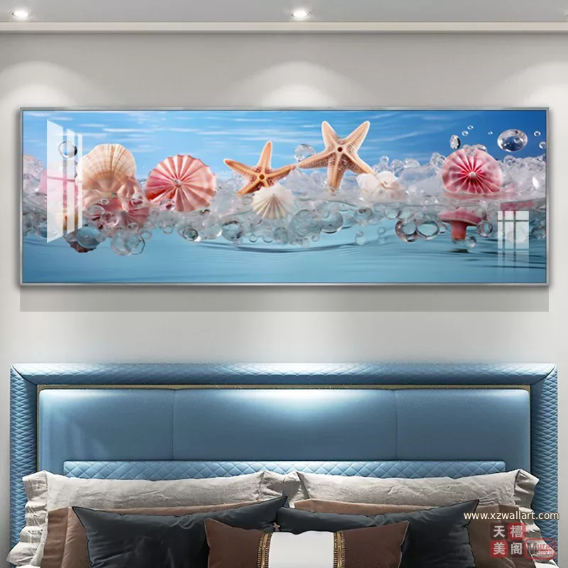 抽象 单幅 装饰画 轻奢风 卧室背景墙挂画 晶瓷画