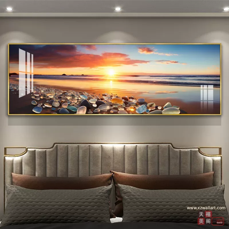 抽象 单幅 装饰画 轻奢风 卧室背景墙挂画 晶瓷画