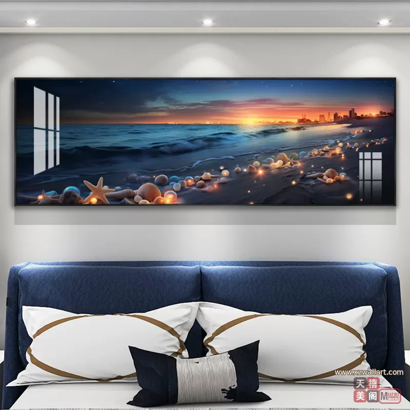 抽象 单幅 装饰画 轻奢风 卧室背景墙挂画 晶瓷画